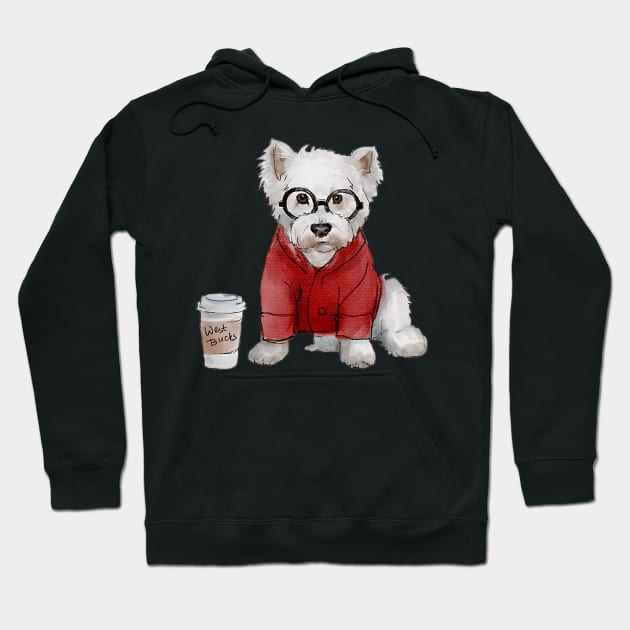 Hipster  Westie Hoodie by ArtInPi